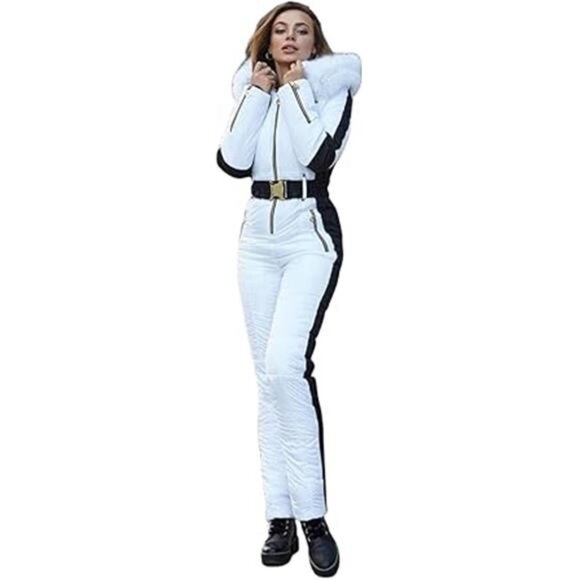Womens Winter Onesie Ski Jumpsuits Outdoor Sports Waterproof Snowsuit - Picture 7 of 7